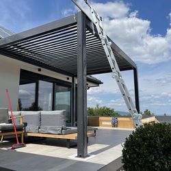 kerti építmény referenciánk: motoros pergola